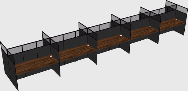 Shared rectangular cubicle