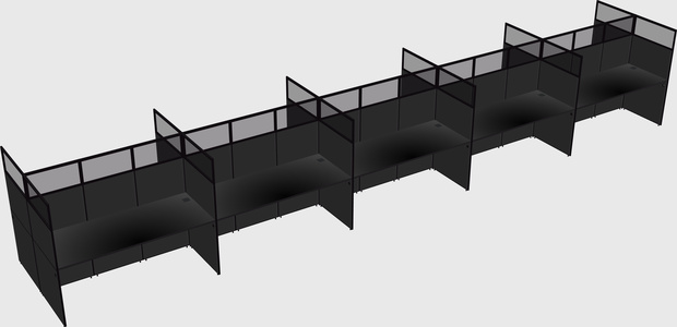 Shared rectangular cubicle