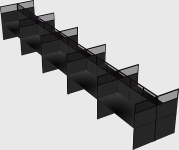 Shared rectangular cubicle
