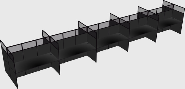 Shared rectangular cubicle