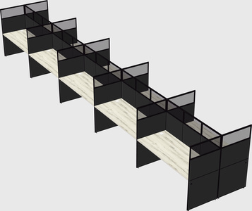 Shared rectangular cubicle