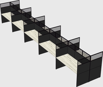 Shared rectangular cubicle