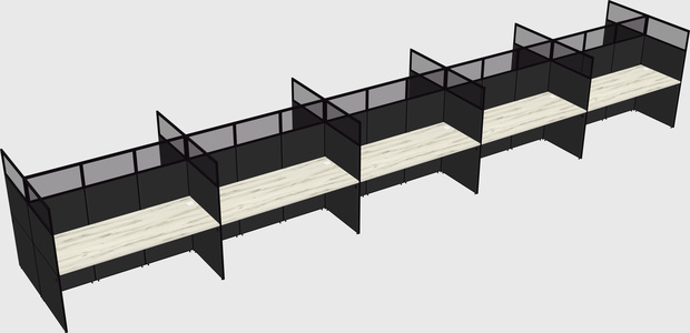 Shared rectangular cubicle