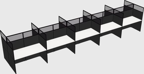 Shared rectangular cubicle