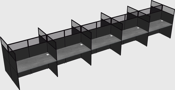 Shared rectangular cubicle