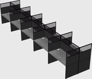 Shared rectangular cubicle