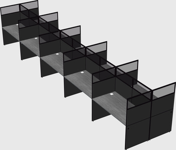 Shared rectangular cubicle