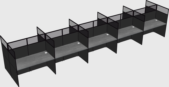 Shared rectangular cubicle