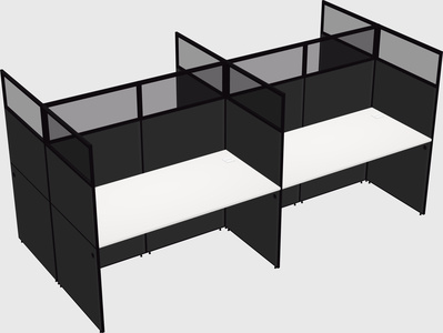 Shared rectangular cubicle