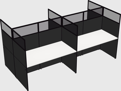 Shared rectangular cubicle
