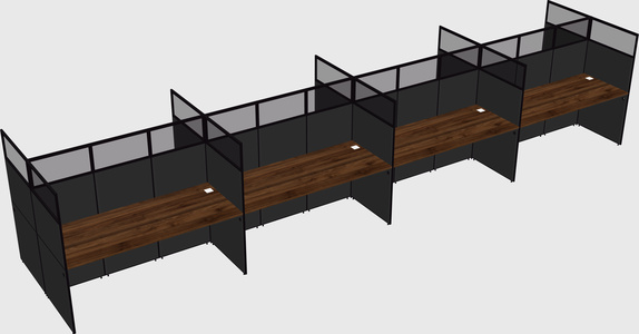 Shared rectangular cubicle