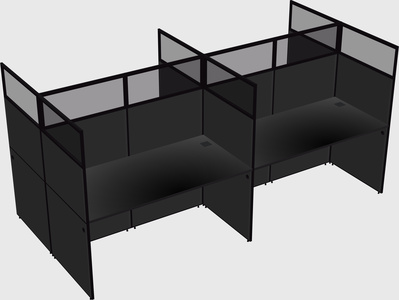 Shared rectangular cubicle