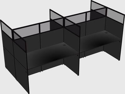 Shared rectangular cubicle