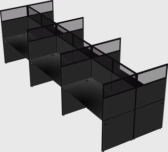 Shared rectangular cubicle