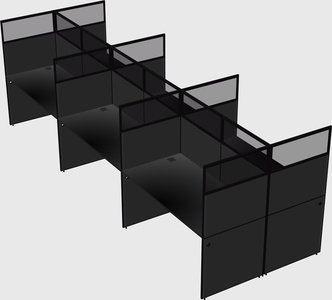 Shared rectangular cubicle