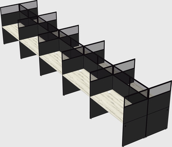 Shared rectangular cubicle