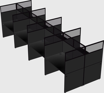 Shared rectangular cubicle