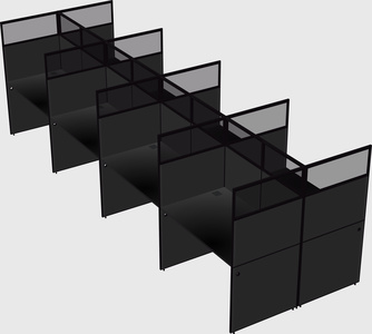 Shared rectangular cubicle