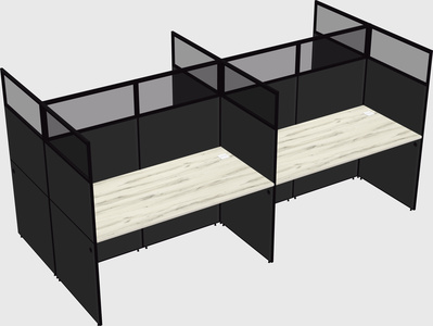 Shared rectangular cubicle
