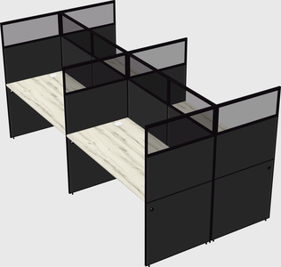 Shared rectangular cubicle