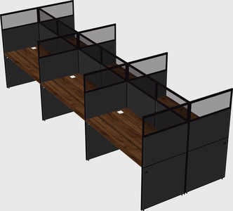 Shared rectangular cubicle