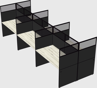 Shared rectangular cubicle