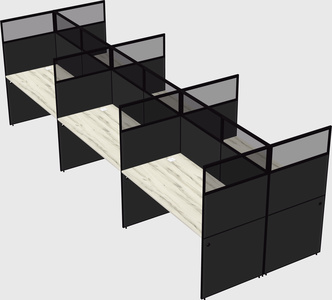 Shared rectangular cubicle