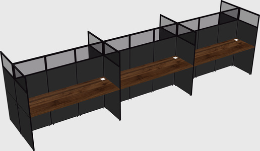 Shared rectangular cubicle