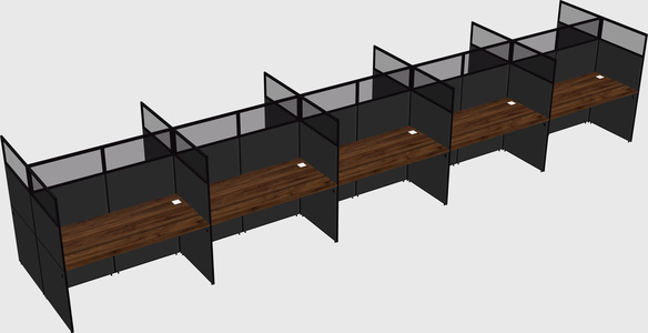 Shared rectangular cubicle