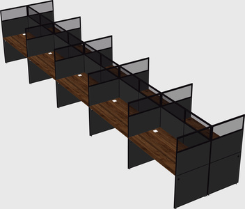 Shared rectangular cubicle