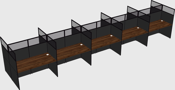 Shared rectangular cubicle
