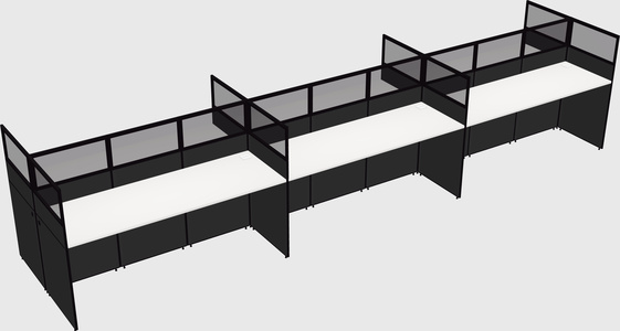 Shared rectangular cubicle
