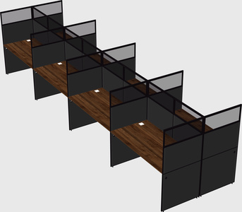 Shared rectangular cubicle