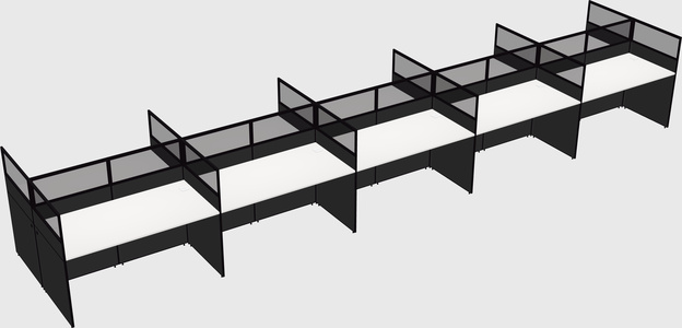 Shared rectangular cubicle