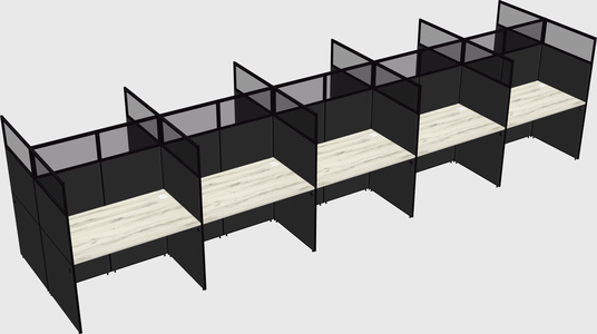 Shared rectangular cubicle