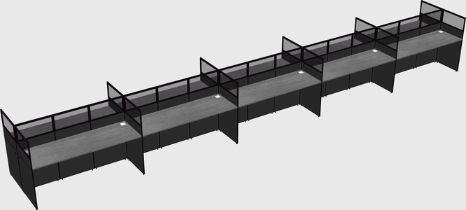 Shared rectangular cubicle