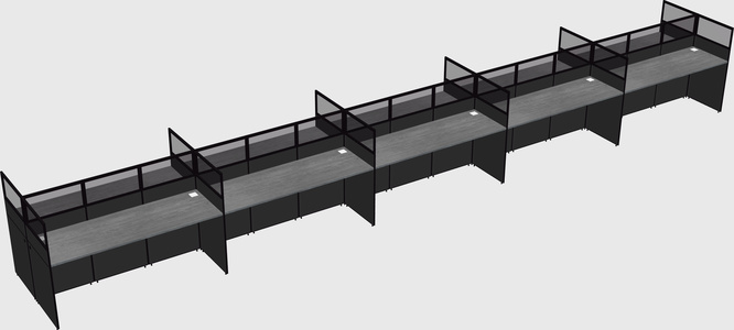 Shared rectangular cubicle
