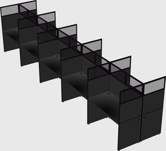 Shared rectangular cubicle