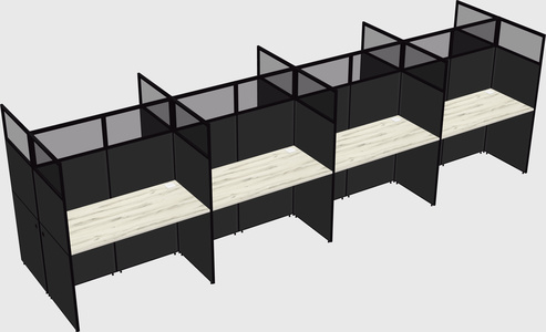 Shared rectangular cubicle
