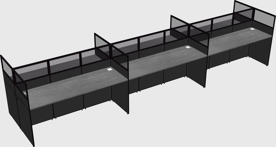 Shared rectangular cubicle