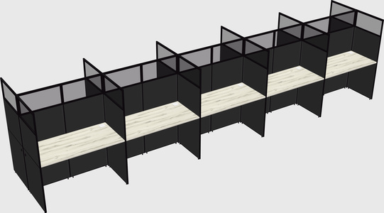 Shared rectangular cubicle