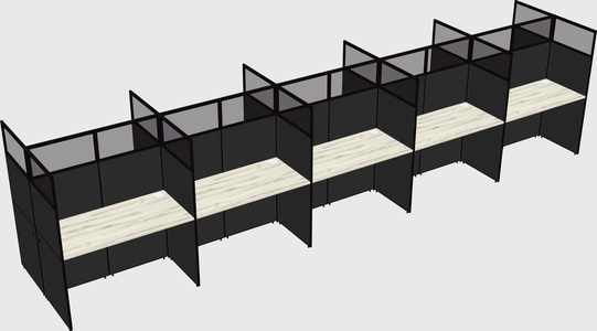 Shared rectangular cubicle