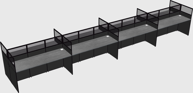 Shared rectangular cubicle
