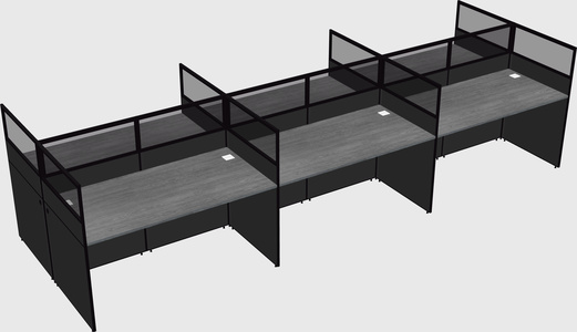 Shared rectangular cubicle