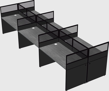 Shared rectangular cubicle