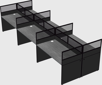 Shared rectangular cubicle