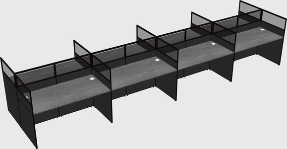 Shared rectangular cubicle