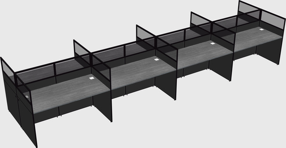 Shared rectangular cubicle