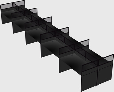 Shared rectangular cubicle