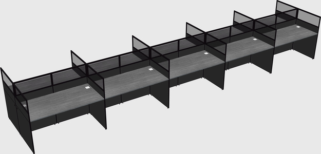 Shared rectangular cubicle